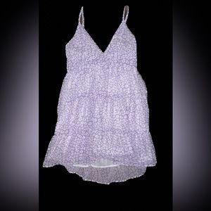 Thin Strap Purple and White Cheetah Dress